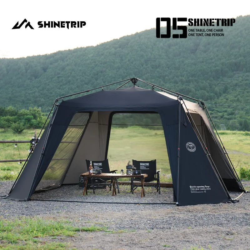 Grow Tent 4X4 - ShineTrip เต็นท์โดมขนาดใหญ่เต็นท์ติดตั้งอย่างรวดเร็วกันน้ํากันแดดเคลือบเงิน Canopy Camping โดมอัตโนมัติ 05