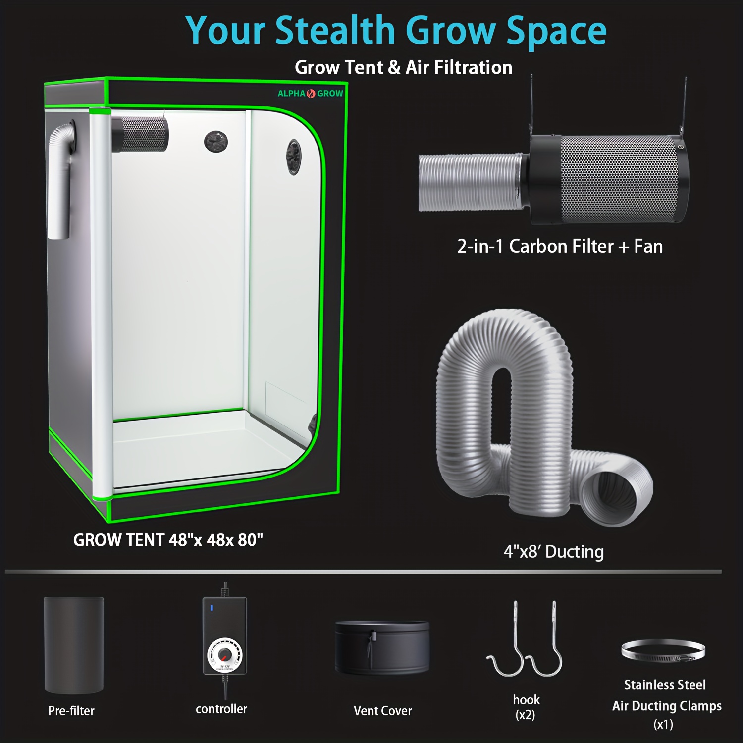 ชุดปลูกต้นไม้ในร่ม ALPHAGROW 4 - Grow Tent 4X4 บทวิจารณ์และราคา